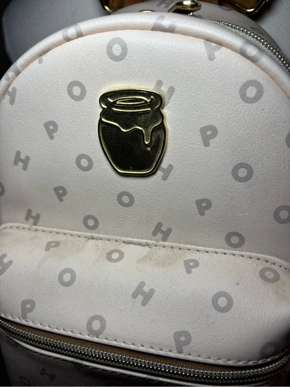 Loungefly Cream Winnie the Pooh Mini Backpack with Tan Straps